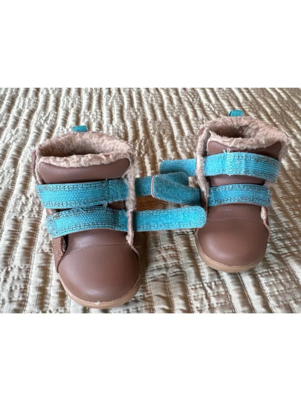 4.5 Child Ten Little First Walker Furry High Top Chestnut Brown